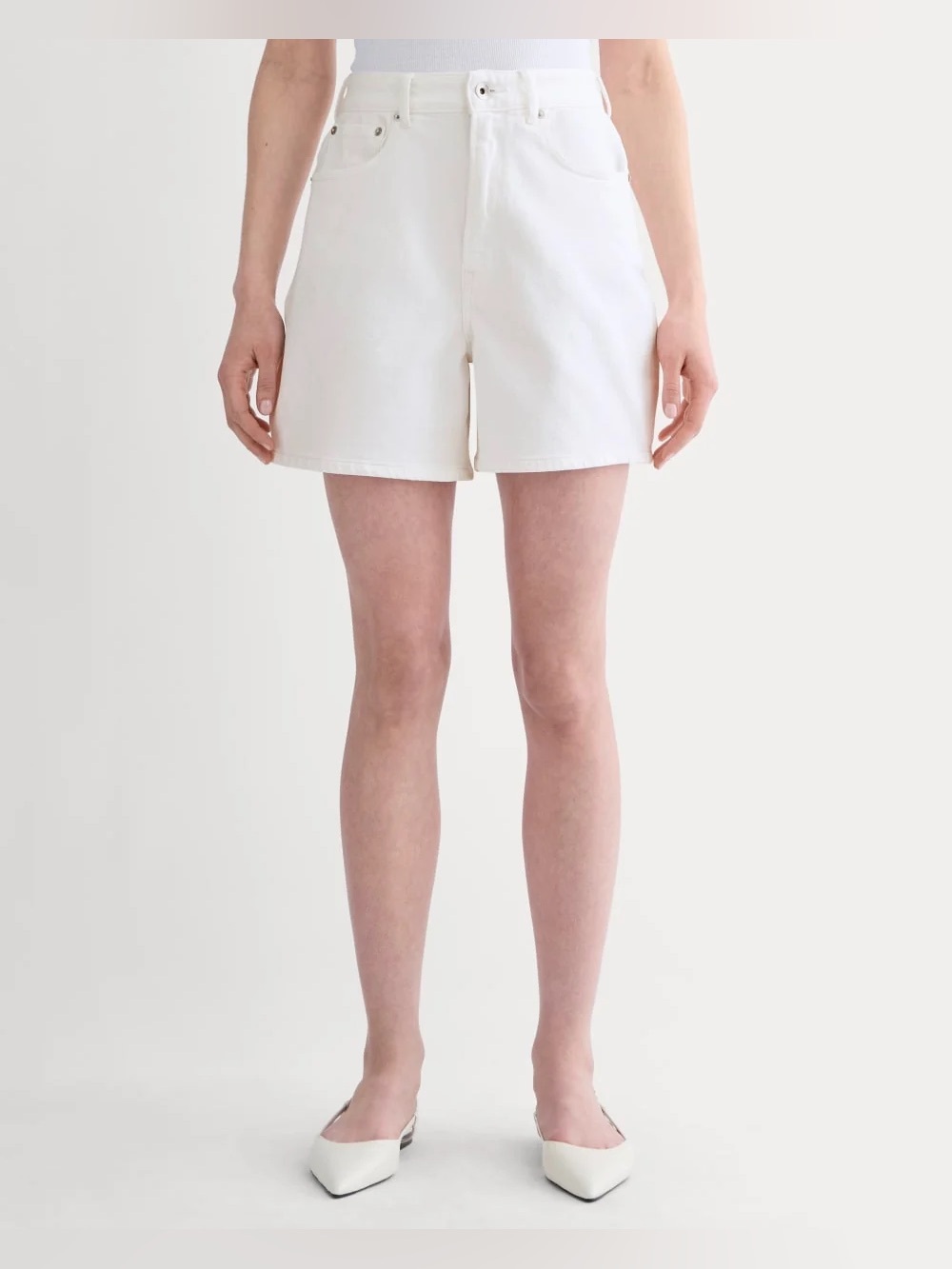 Everlane A-Line Denim Short — Bright White